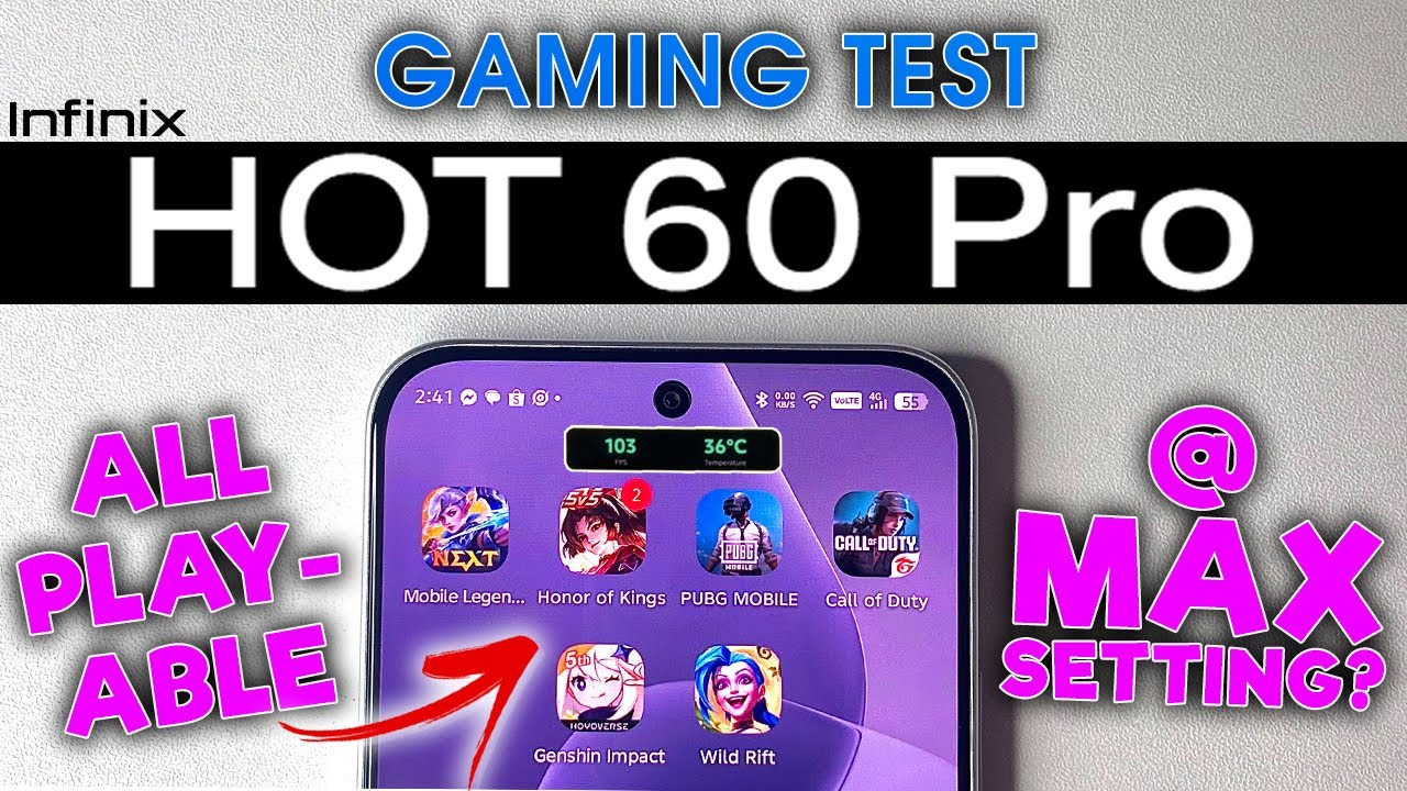 ИГРОВОЙ ТЕСТ на INFINIX HOT 60 PRO | Производительность HELIO G200 (падение FPS, разрядка аккумул...