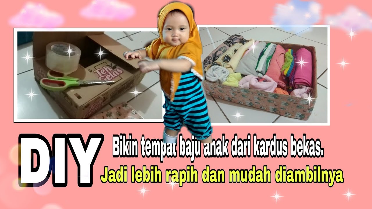 DIY Kardus bekas jadi tempat baju  YouTube