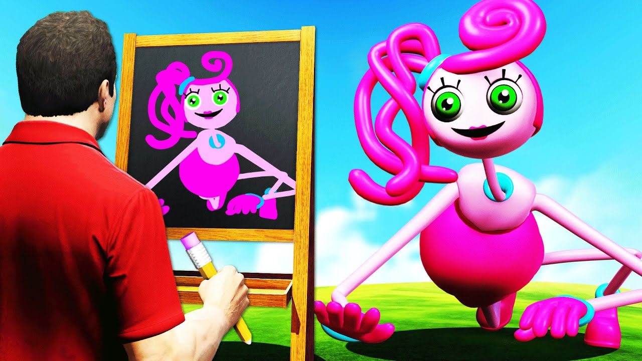 Drawing MOMMY LONG LEGS To BRING ALIVE (GTA 5)