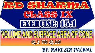 RD SHARMA CLASS IX | EX.15.1 (2024-25)  | Q.1 TO Q.10
