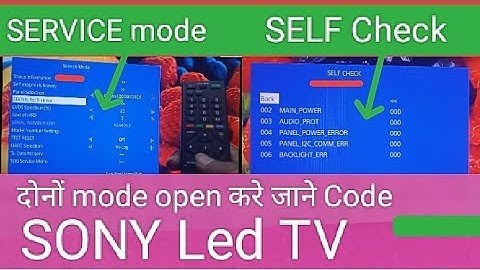 How To open SONY LED TV secret Service Menu Code/menu Code