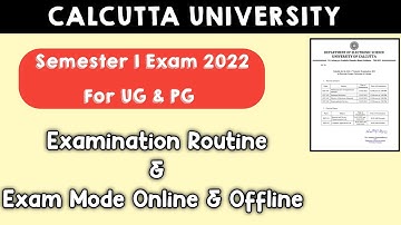 Calcutta University Semester 1 Exam 2022 | UG & PG | Internal Exam Routine & CU Exam