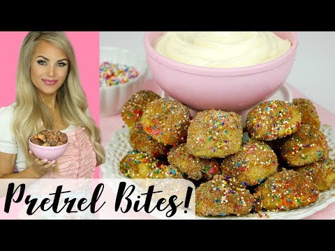 Cinnamon Sugar Funfetti Pretzel Bites with Cream Cheese Dipping Sauce // Lindsay Ann Bakes