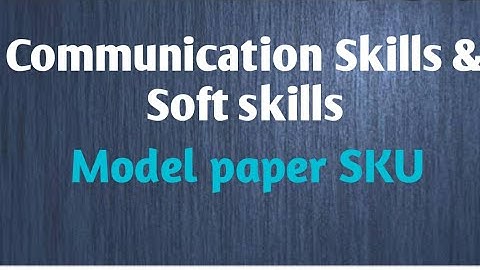 Communication Skills and Soft skills model paper degree 2nd year 3rd semester