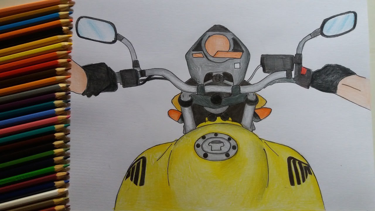 Desenho de moto no Grau. #desenhoalapis.ce#mota#grau#cb600hornet