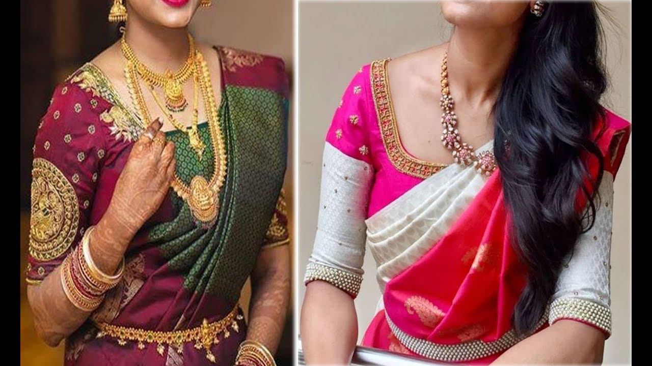 Latest Blouse Designs 2019 For Silk Sarees - YouTube