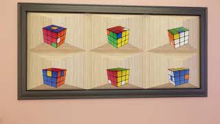 A reverspective of six Rubik's cubes
