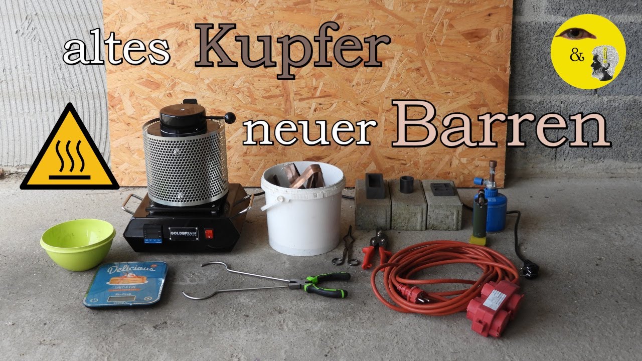 altes Kupfer, neuer Barren - der erste Einsatz des Schmelzofens