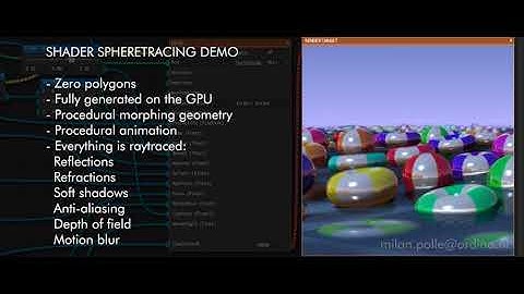 Spheretracer shader, real-time raytraced water, reflections and refractions with morphing geometry