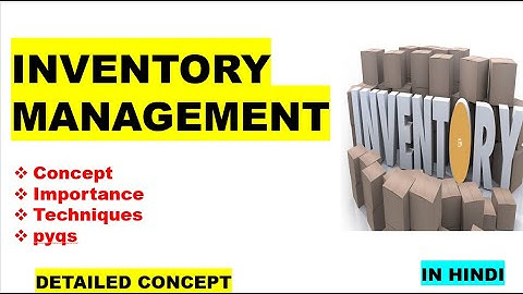 Inventory Management | Pdf Notes