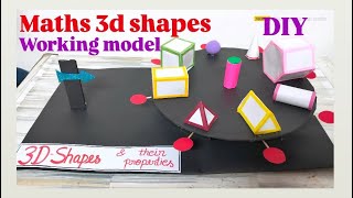 maths 3d shapes working model - tlm - geometry project with faces - edges and vertex