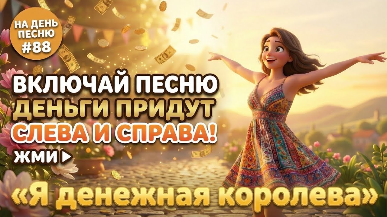 НА ДЕНЬ ПЕСНЮ #88 | Весёлая ПЕСНЯ-АФФИРМАЦИЯ деньги | «Я денежная королева»