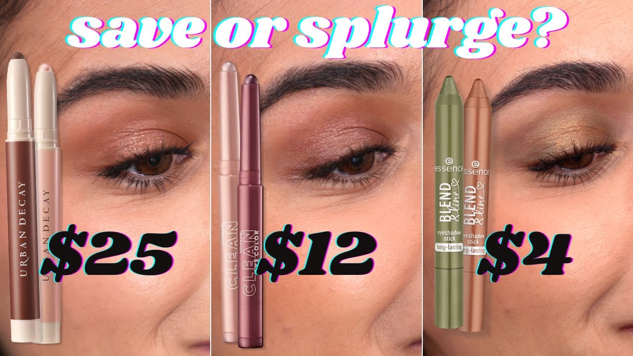 Testing 3 Eyeshadow Sticks at 3 Different Price Points (Urban Decay, Covergirl, Essence)