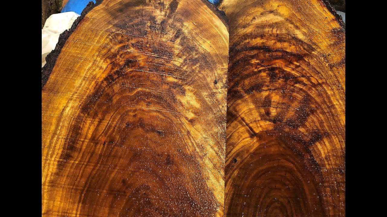 Figured Cherry Slabs treated with Pentacryl video