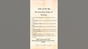 8 Unwritten Rules of Just Existing