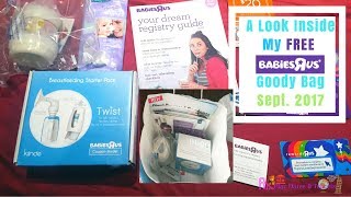 What's Inside My Free Babies "R" Us Registry bag from September 2017 (Unboxing)