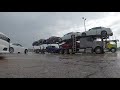 Car Carrier ✅ WOW 😳 Race in the Rain 🆘⚠️🅿️ Volvo truck & Cottrell trailer 🤷‍♂️ Chrysler load