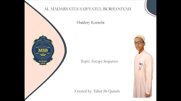 Programming in C - Escape Sequence