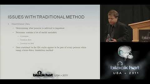 Physical Memory Forensics for Files and Cache   Jamie Butler, Justin Murdock