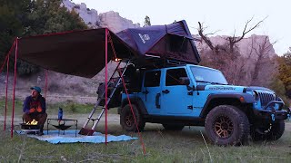 Relaxing SOLO Camping Trip in a Jeep | ASMR | 4K HDR | Calming Water Sounds | Overlanding