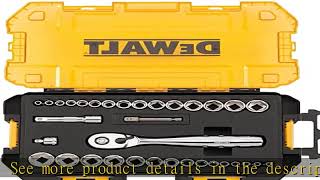 DEWALT Socket Set, 1/4-Inch & 3/8-Inch Drive, SAE/Metric, 34-Piece (DWMT73804)