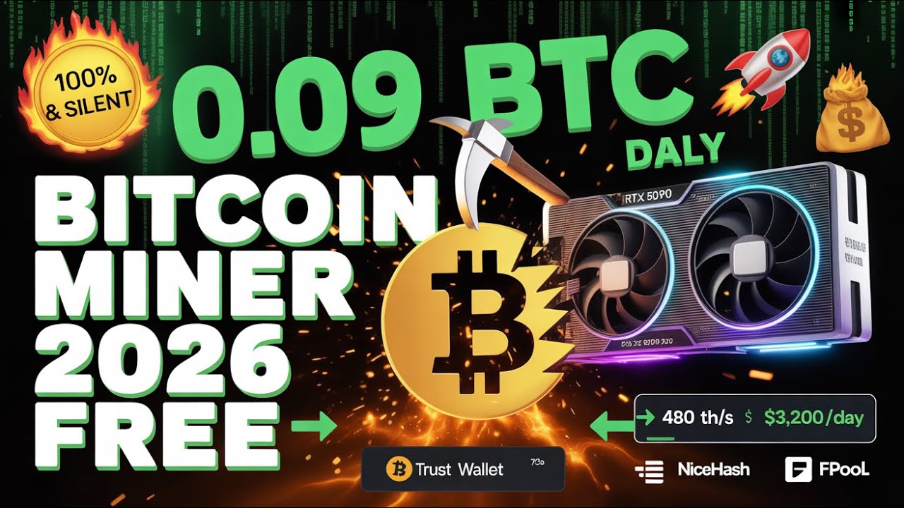 Bitcoin Miner 2026 Free Download → 0.05–0.09 BTC Daily | Silent GPU Mining  | No Fees | Latest 2026 - YouTube