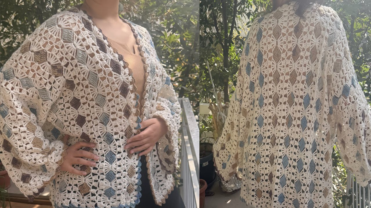 Tığ İşi Şerit Motiflerle Harika Bir Hırka! Yapımı Çok Kolay! #crochet #diy #cardigan