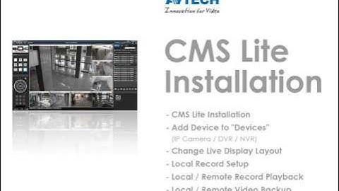 AVTECH CMS LITE INSTALLATION