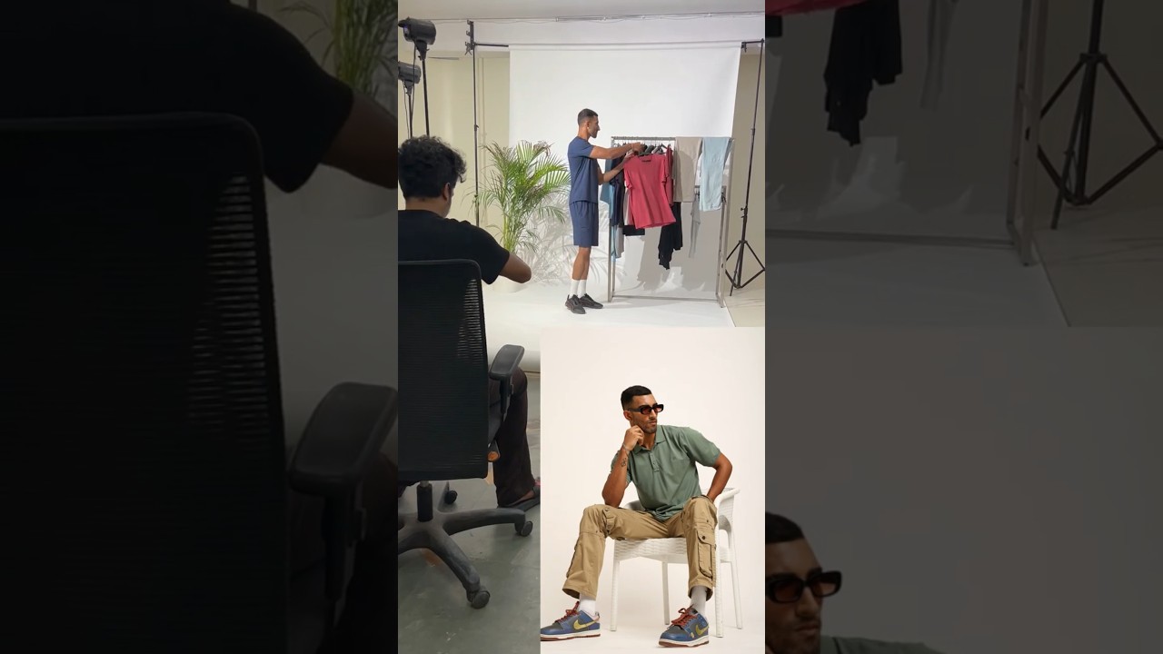 Professional Model Photoshoot Setup!| Polo T-Shirt & Cord Set BTS | Flash Photography" 