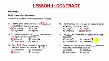 600 từ vựng Toeic cần thiết - Lesson 1 Contract : bài tập áp dụng