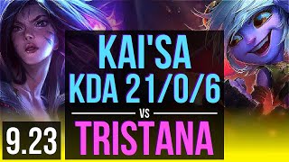 KAI'SA & Thresh vs TRISTANA & Pyke (ADC) | KDA 21/0/6, Legendary | EUW Challenger | v9.23