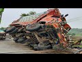 Emergency Accident Dumper Truck Repair on Middle of the Road || Broken Leaf Springs and Axle Repair