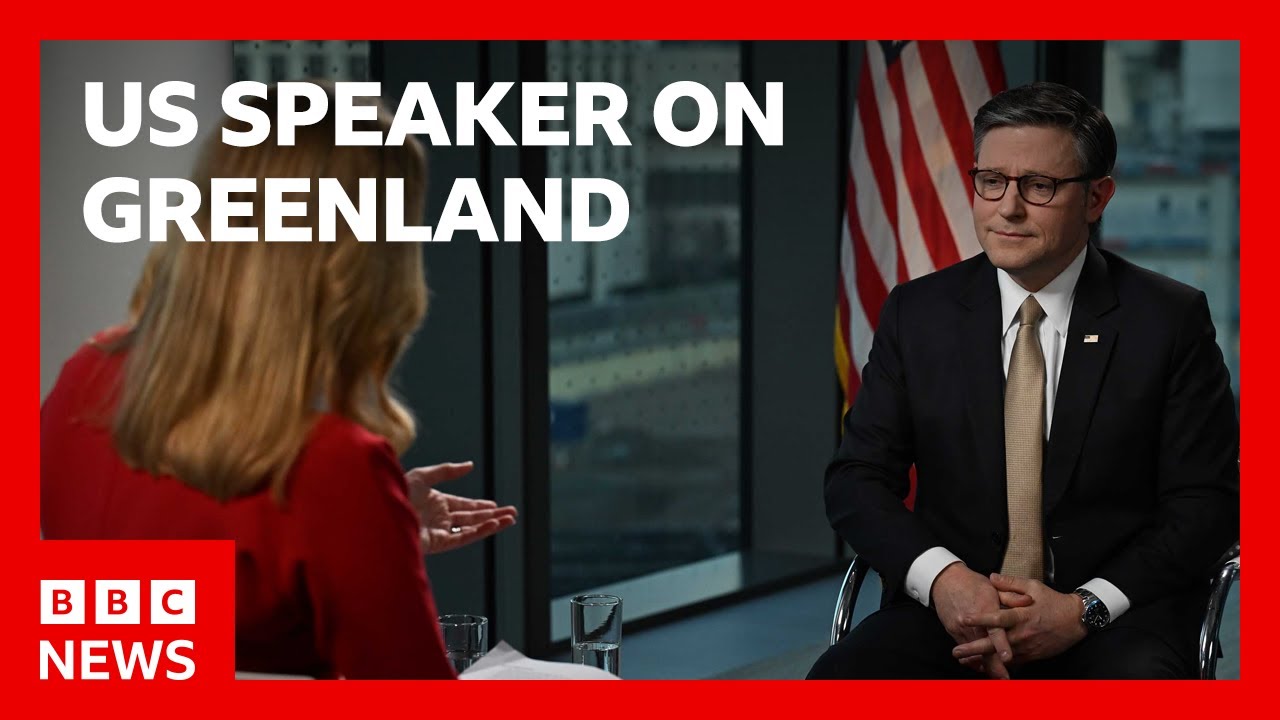 US Speaker Mike Johnson says 'Diplomatic channels are the way to go' over Greenland | BBC News