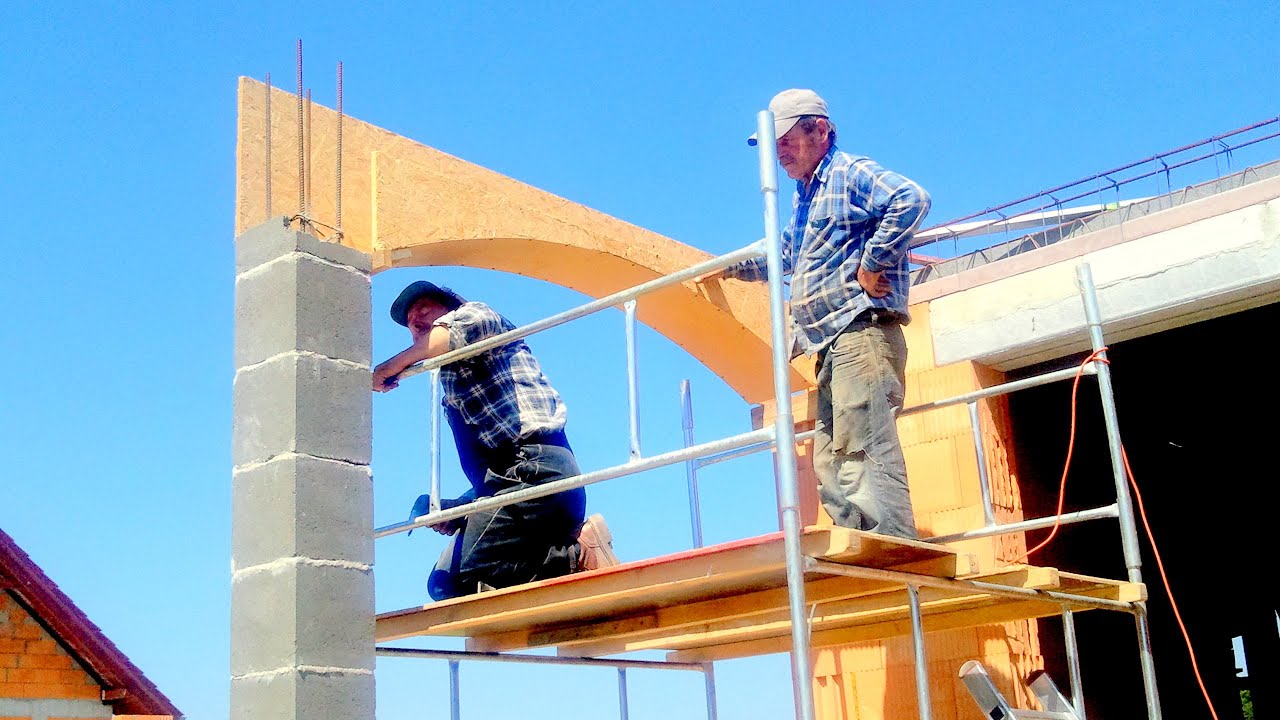 Construction d'une maison unifamiliale. Full HD. 15e Episode. voûtes, des balcons, béton - YouTube