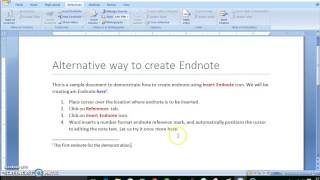 Creating Endnote in Word 2007 using Insert Endnote button