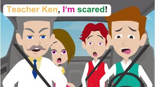 Don't drive fast, teacher Ken - English Funny Animated Story - Ella English