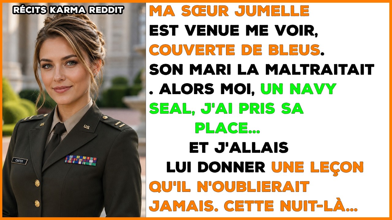 Le bruit à ma porte à 3 heures du matin n’était pas un hasard — c’était ma sœur jumelle, le visage en sang, la lèvre fendue, qui s’effondrait dans mes bras. « Pardon, murmura-t-elle, je n’aurais...
