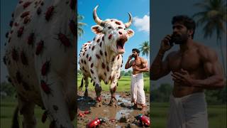 The Cow Covered By Millions Of Red Beetles Rescued By Rescue Team And Farmer