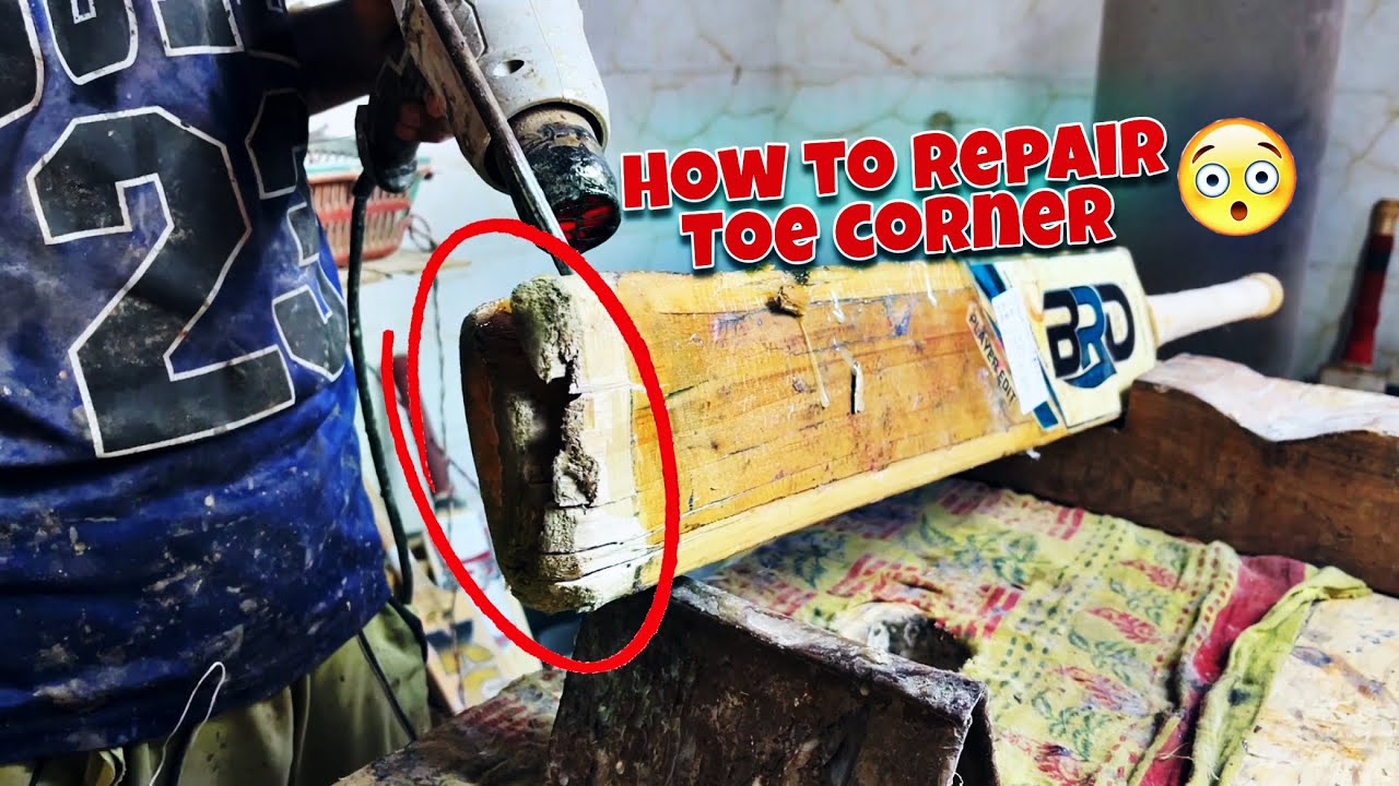 How to repair bat corner | Hard leval broken bat.#bat #cricketbat # ...