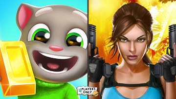 Talking Tom Gold Run [New CYBER CITY WORLD] Vs Lara Croft: Relic Run