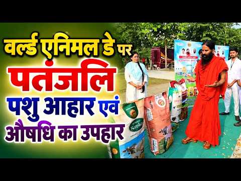 वर्ल्ड एनिमल डे पर पतंजलि पशु आहार एवं औषधि का उपहार || Swami Ramdev