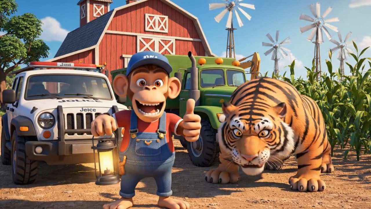 Cute Monkey Farm Adventure for Kids: Lost Baby Animal + Hero Rescue + Happy Harvest