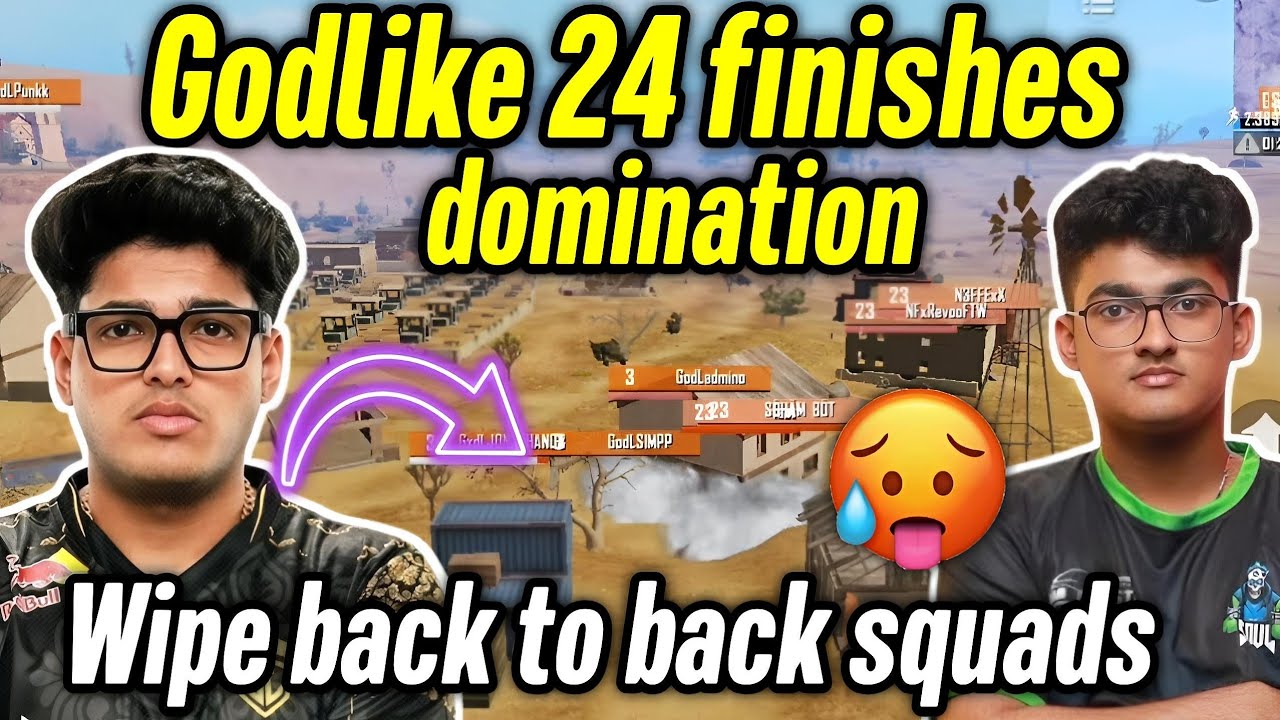 Godlike on fire 24 kills domination 🔥 Wipe back to back squads 🇮🇳 - YouTube