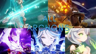 Elemental Burst = ＊Beat Drop＊｜ All Five Archons Character Demo Beat Drops
