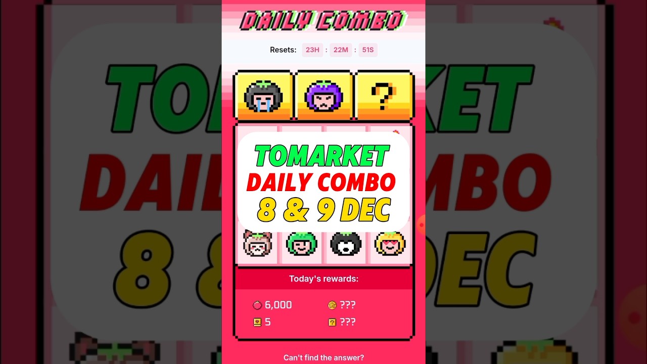 🍅Tomarket Airdrop Combo 8 December | Tomarket Daily Combo Today | Tomarket Secret Combo Today