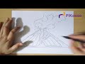 How to draw volcano eruption