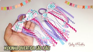 Laço Junino / Xuxinha Divertida / Enfeite de Cabelo para São João / Fácil, Rápida e Econômica!