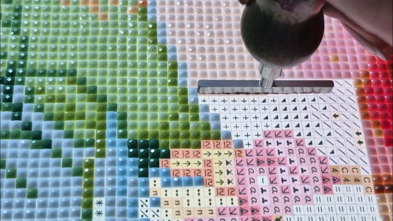 ASMR Diamond Painting • Calm Edited WIP • Chroma — Section Finish