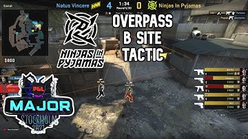 Ninjas in Pyjamas Overpass B Execute vs NAVI PGL Major (PRO CS:GO Strategy)