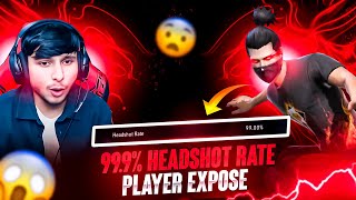 Indian 🇮🇳 Highest Headshot Rate Player 99.00% 🤯 Exposed On Live 😡 Garena Free Fire 🔥